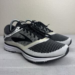 Women’s Brooks Revel Lace Up Running Shoe Athletic Sneaker Black White Gray 9.5